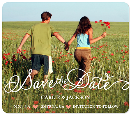 "Flowy Script" Save the Date Magnet